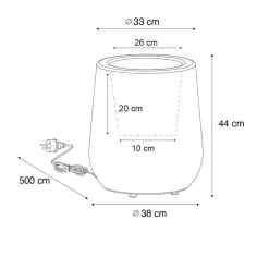 Qazqa staande buitenlampen flowerpot wit e27