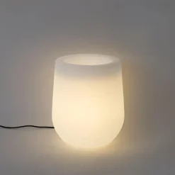 Qazqa staande buitenlampen flowerpot wit e27