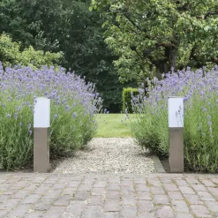 Qazqa staande buitenlampen malios zilverkleurig e27