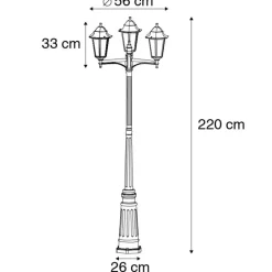 Qazqa staande buitenlampen havana zwart e27