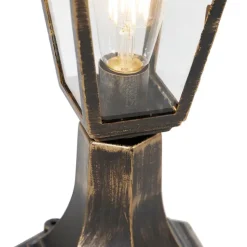 Qazqa staande buitenlampen capital goudkleurig e27
