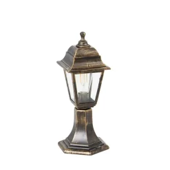 Qazqa staande buitenlampen capital goudkleurig e27
