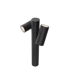 Qazqa staande buitenlampen duo zwart gu10