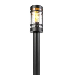 Qazqa staande buitenlampen gleam zwart e27