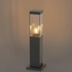Qazqa staande buitenlampen malios bruin e27