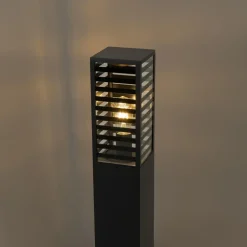 Qazqa staande buitenlampen reims zwart e27