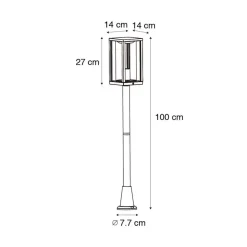 Qazqa staande buitenlampen charlois ribbed zwart