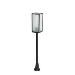 Qazqa staande buitenlampen charlois ribbed zwart