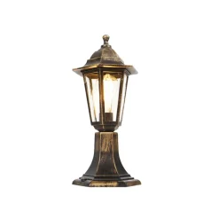 Qazqa staande buitenlampen new haven goudkleurig e27