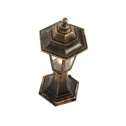 Qazqa staande buitenlampen new haven goudkleurig e27