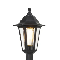 Qazqa staande buitenlampen new haven zwart e27