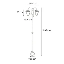 Qazqa staande buitenlampen berta zwart e27