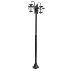 Qazqa staande buitenlampen berta zwart e27