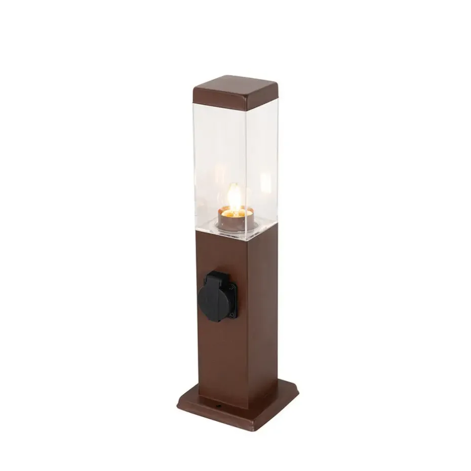 Qazqa staande buitenlampen malios bronskleurig e27