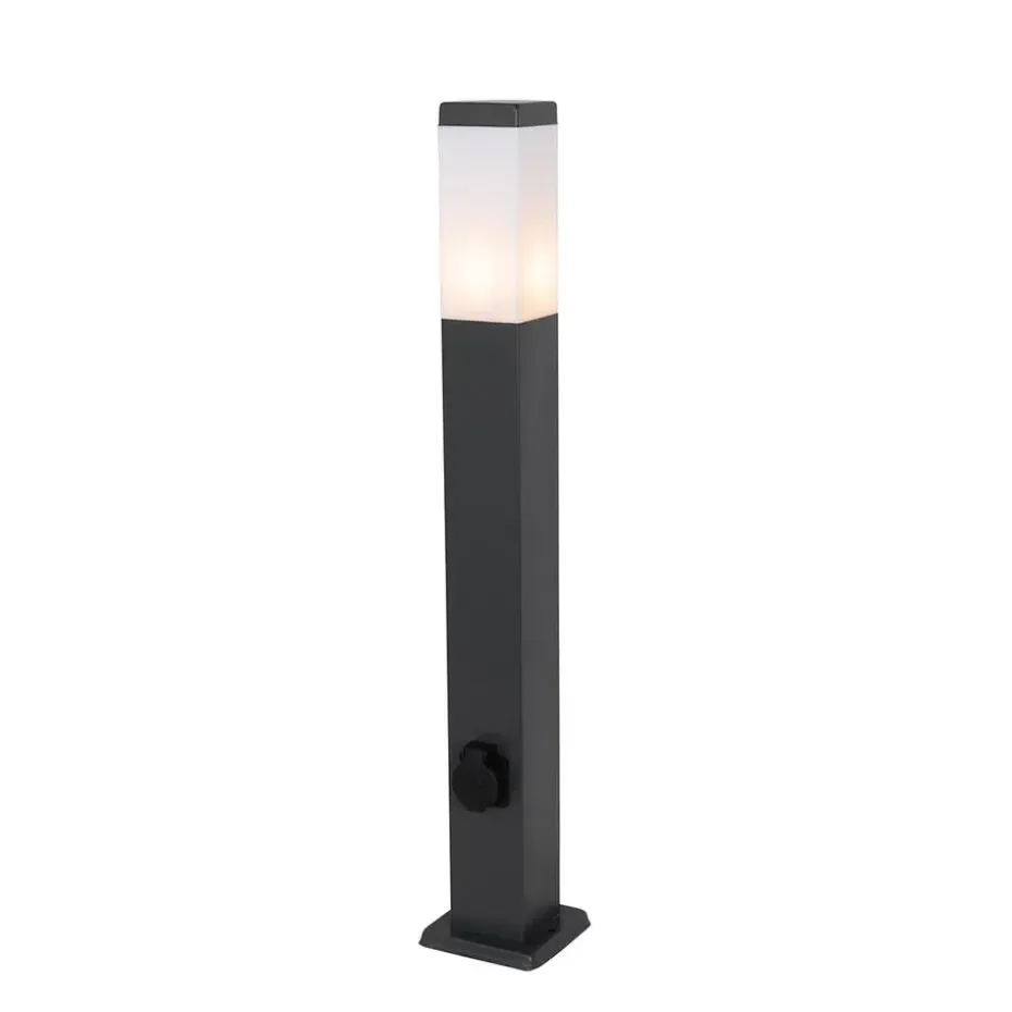 Qazqa staande buitenlampen malios zwart e27
