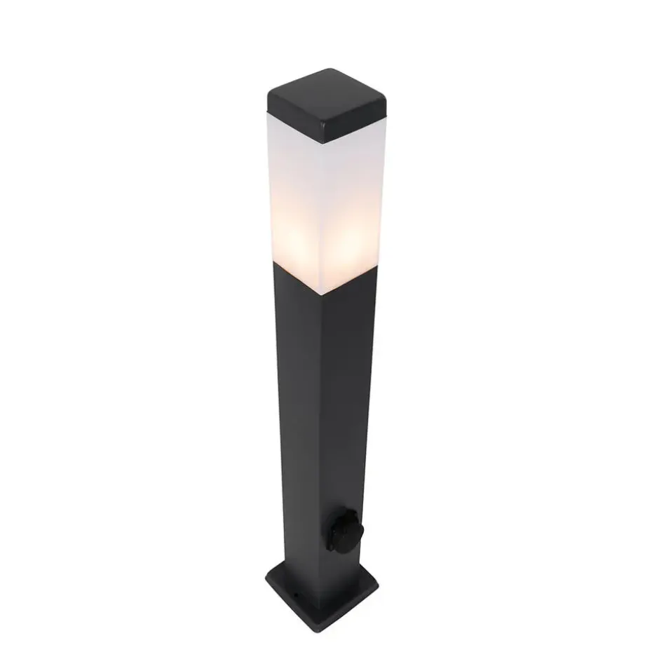 Qazqa staande buitenlampen malios zwart e27