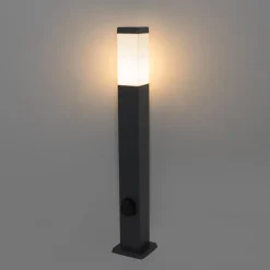 Qazqa staande buitenlampen malios zwart e27