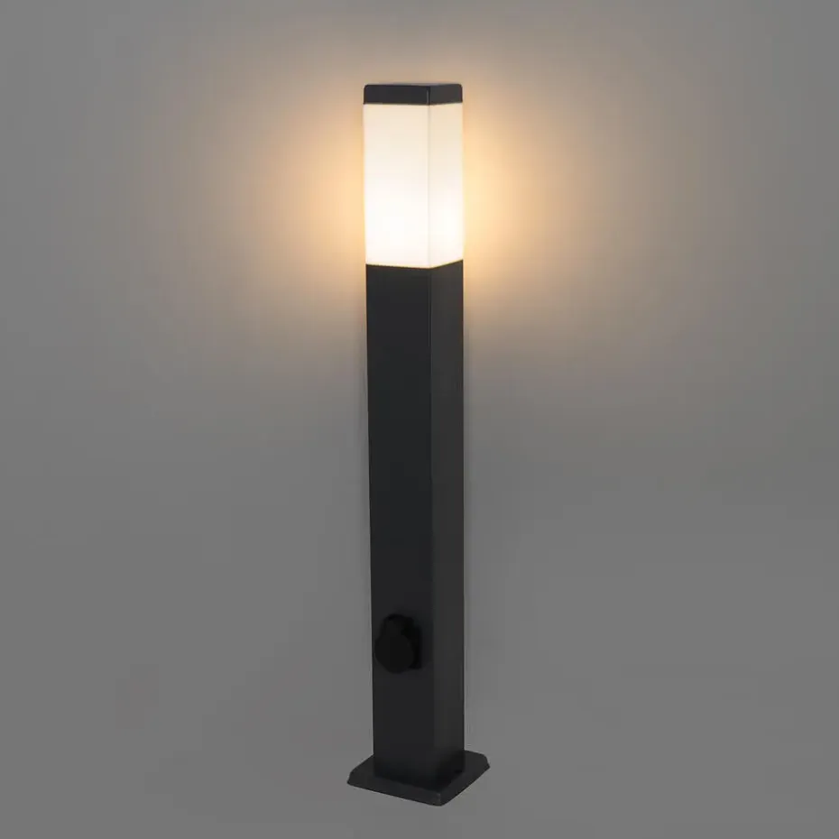 Qazqa staande buitenlampen malios zwart e27