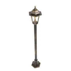 Qazqa staande buitenlampen new haven goudkleurig e27
