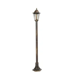 Qazqa staande buitenlampen new haven goudkleurig e27