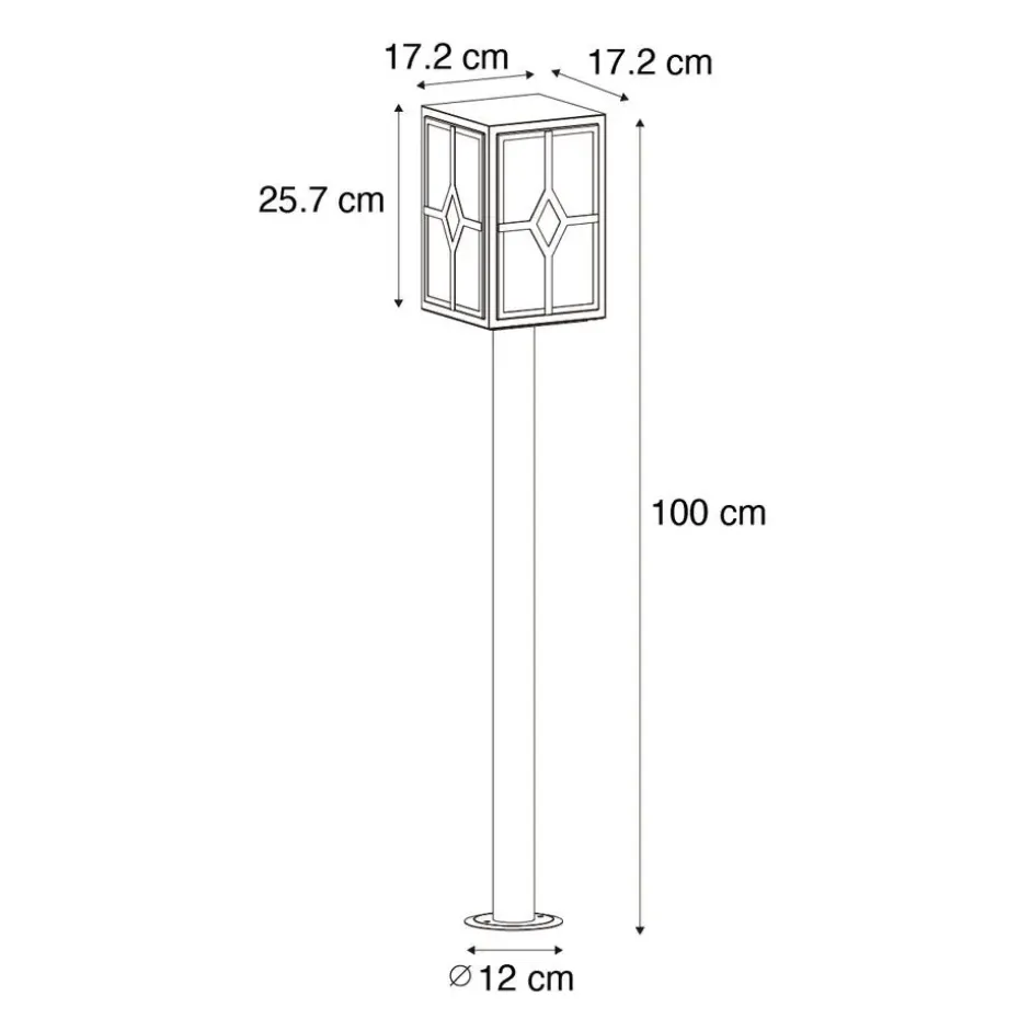 Qazqa staande buitenlampen dover zwart e27