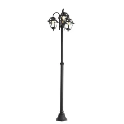 Qazqa staande buitenlampen berta zwart e27