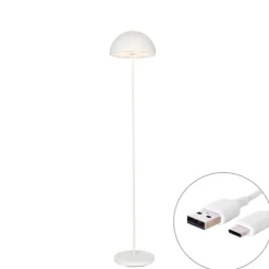 Qazqa staande buitenlampen keira wit geïntegreerde led