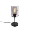 Qazqa tafellampen dome zwart e27