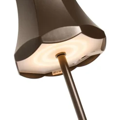Qazqa tafellampen granny retro bruin geïntegreerde led