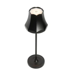 Qazqa tafellampen granny retro zwart geïntegreerde led