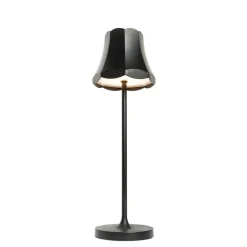 Qazqa tafellampen granny retro zwart geïntegreerde led