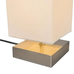 Qazqa tafellampen milo wit e14