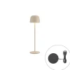 Qazqa tafellampen raika beige geïntegreerde led