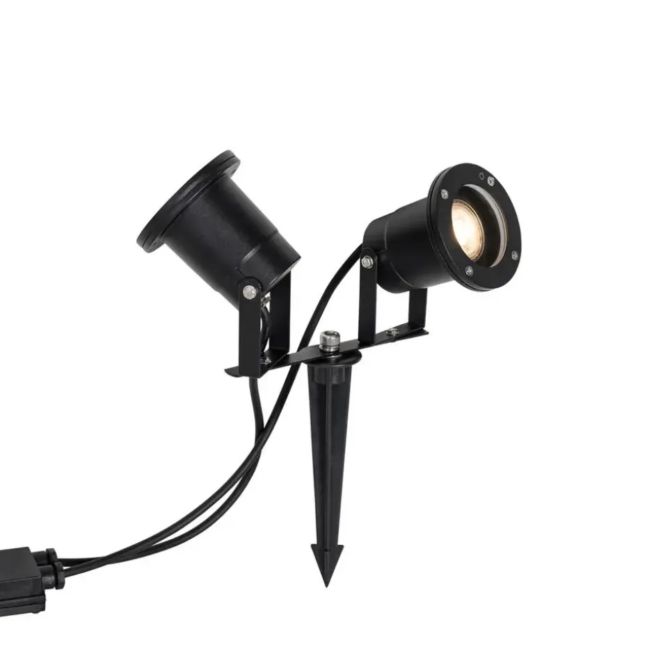 Qazqa tuinspots basic zwart gu10
