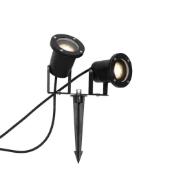 Qazqa tuinspots basic zwart gu10