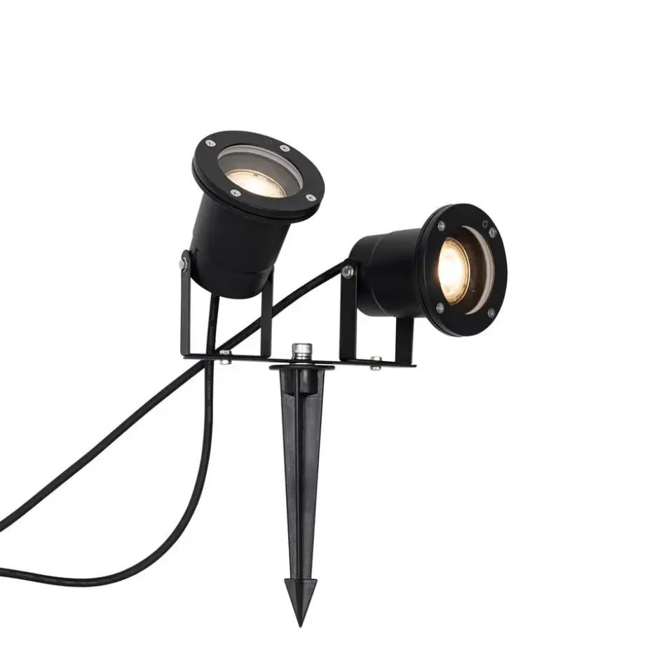 Qazqa tuinspots basic zwart gu10