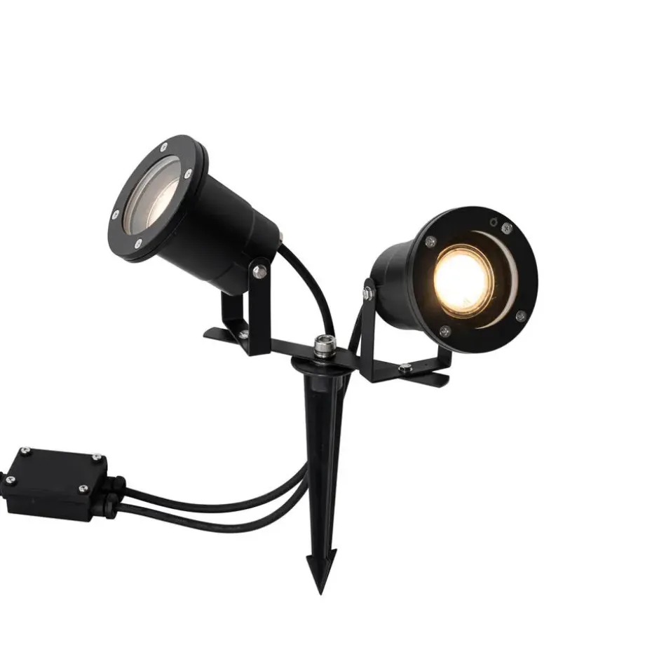 Qazqa tuinspots basic zwart gu10
