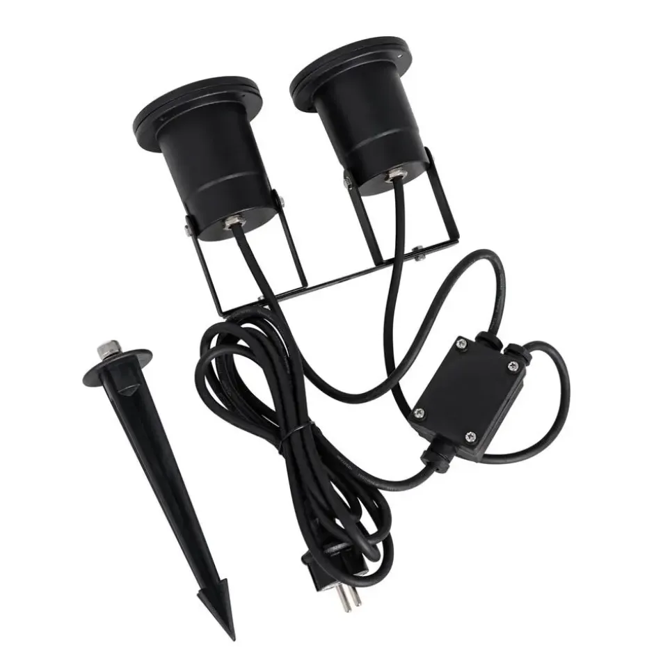 Qazqa tuinspots basic zwart gu10