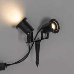 Qazqa tuinspots basic zwart gu10