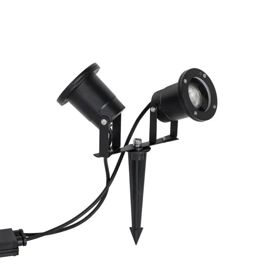 Qazqa tuinspots basic zwart gu10