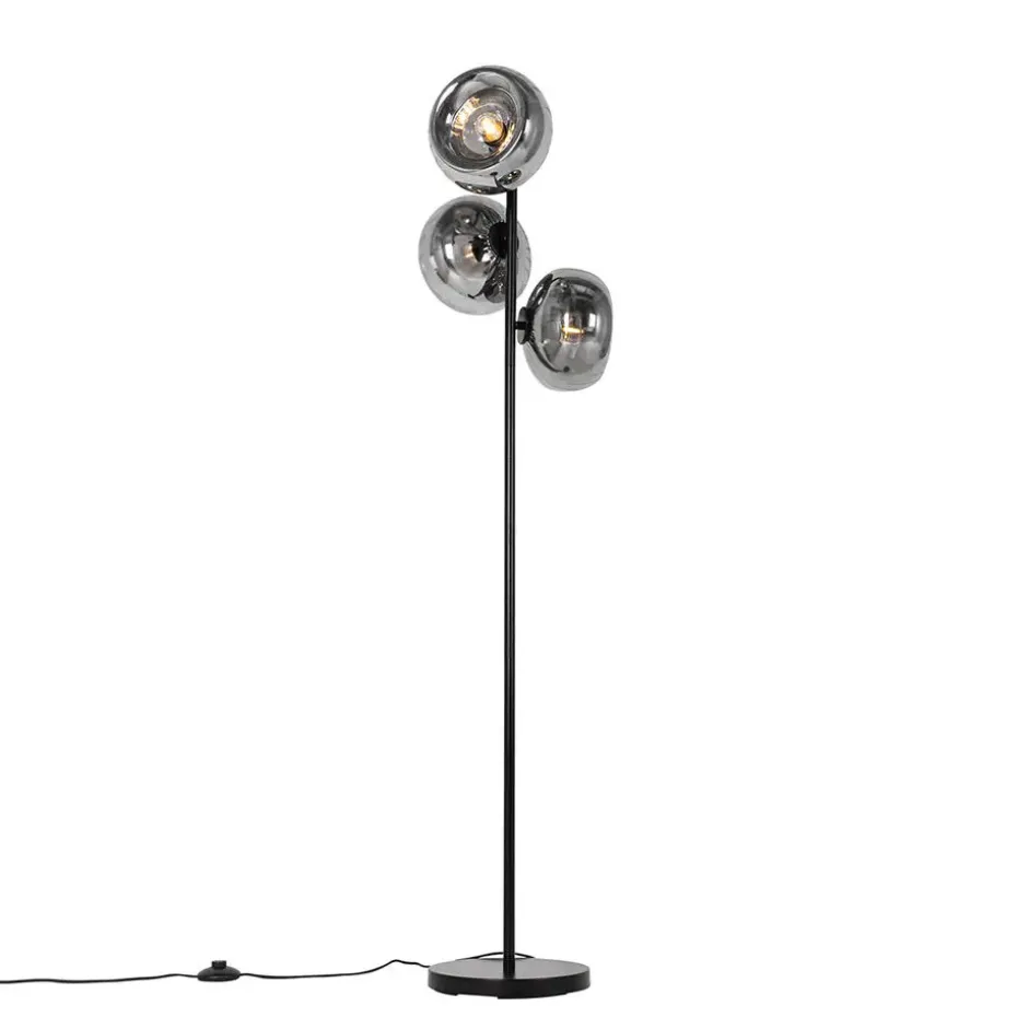 Qazqa vloerlampen ayesha zwart e27