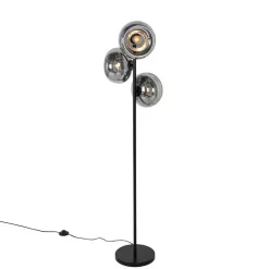 Qazqa vloerlampen ayesha zwart e27