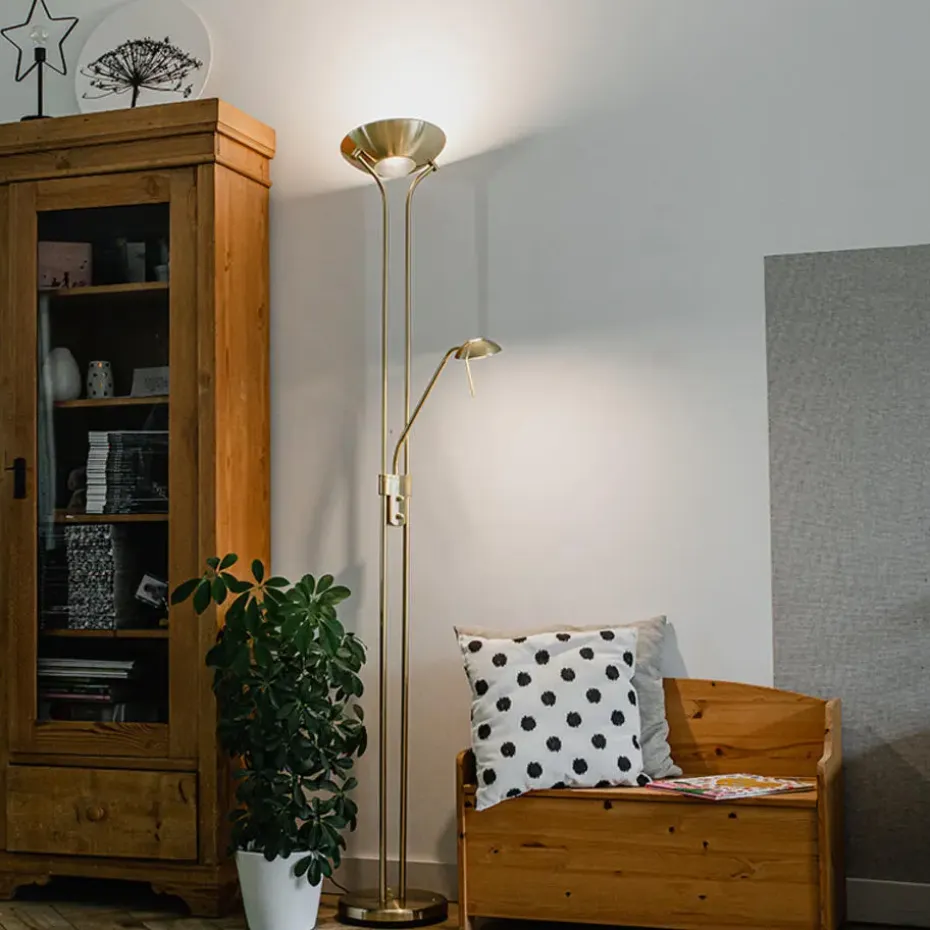 Qazqa vloerlampen diva goudkleurig geïntegreerde led