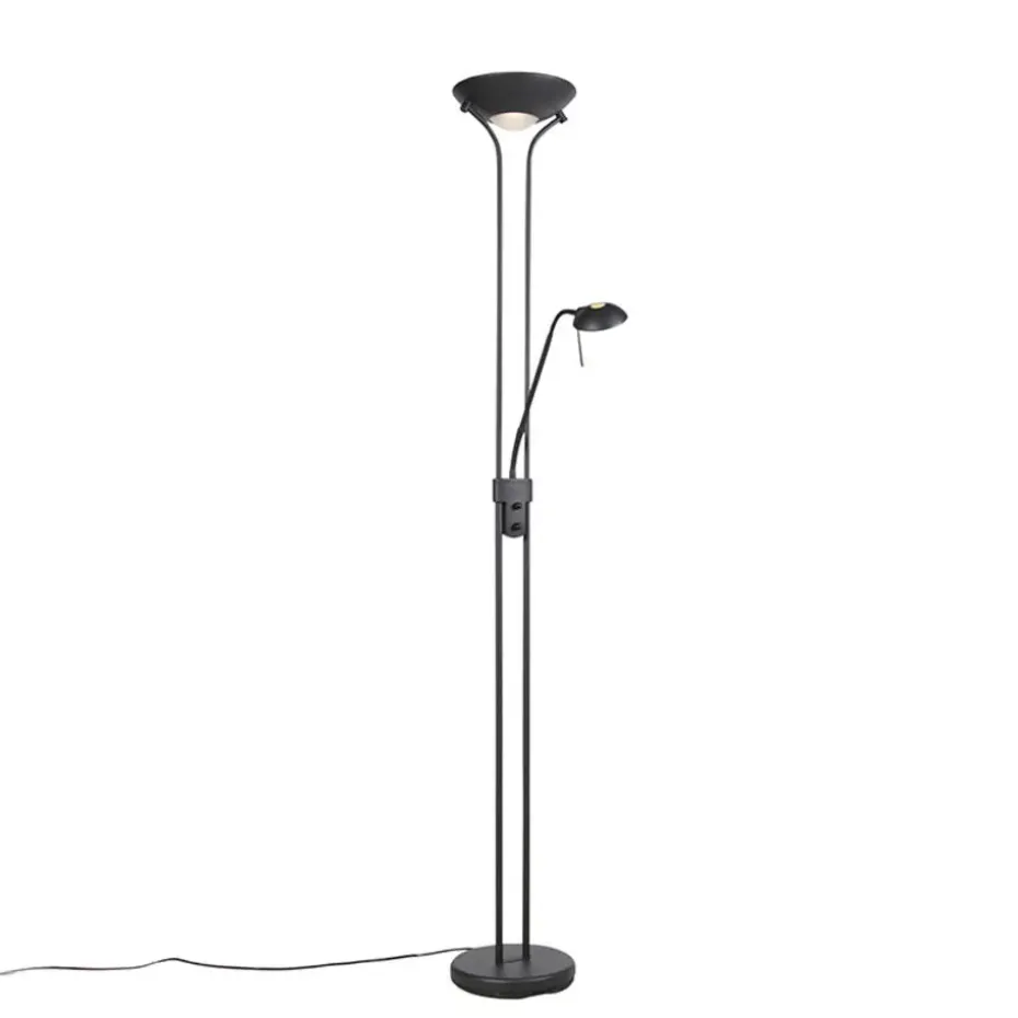 Qazqa vloerlampen diva zwart geïntegreerde led