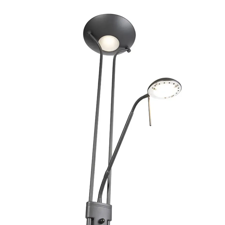 Qazqa vloerlampen diva zwart geïntegreerde led