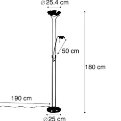 Qazqa vloerlampen diva zwart geïntegreerde led