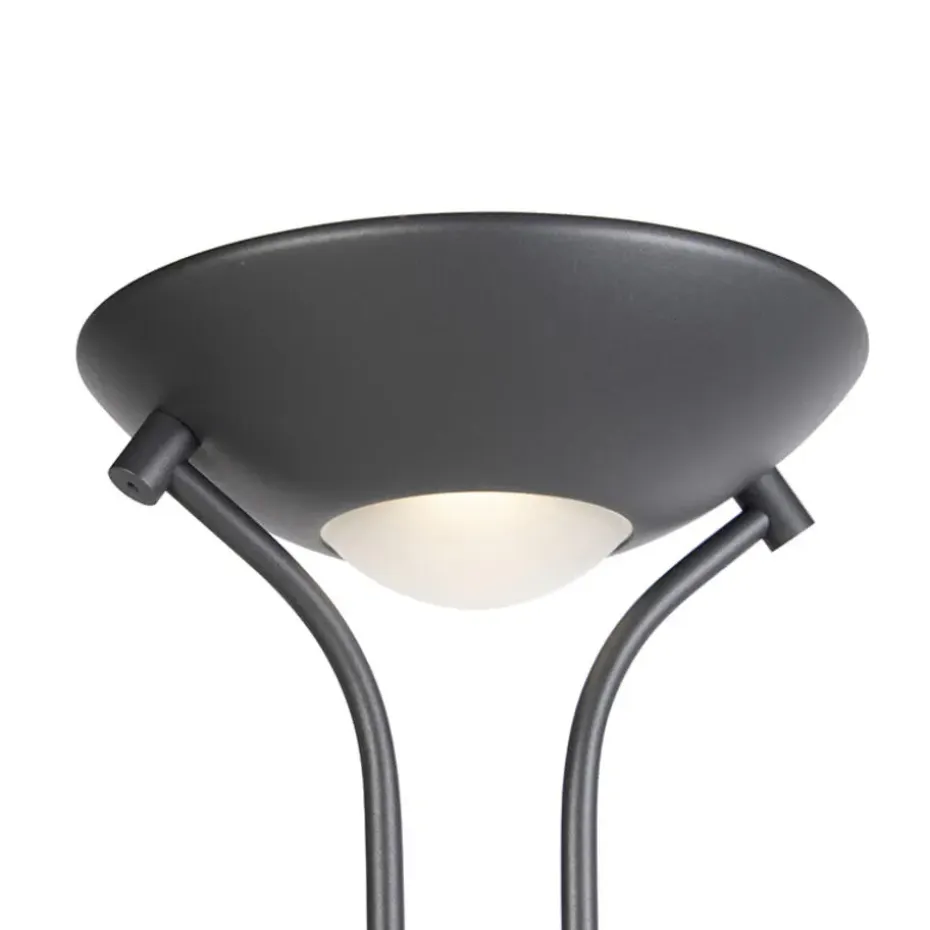 Qazqa vloerlampen diva zwart geïntegreerde led