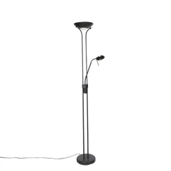 Qazqa vloerlampen diva zwart geïntegreerde led