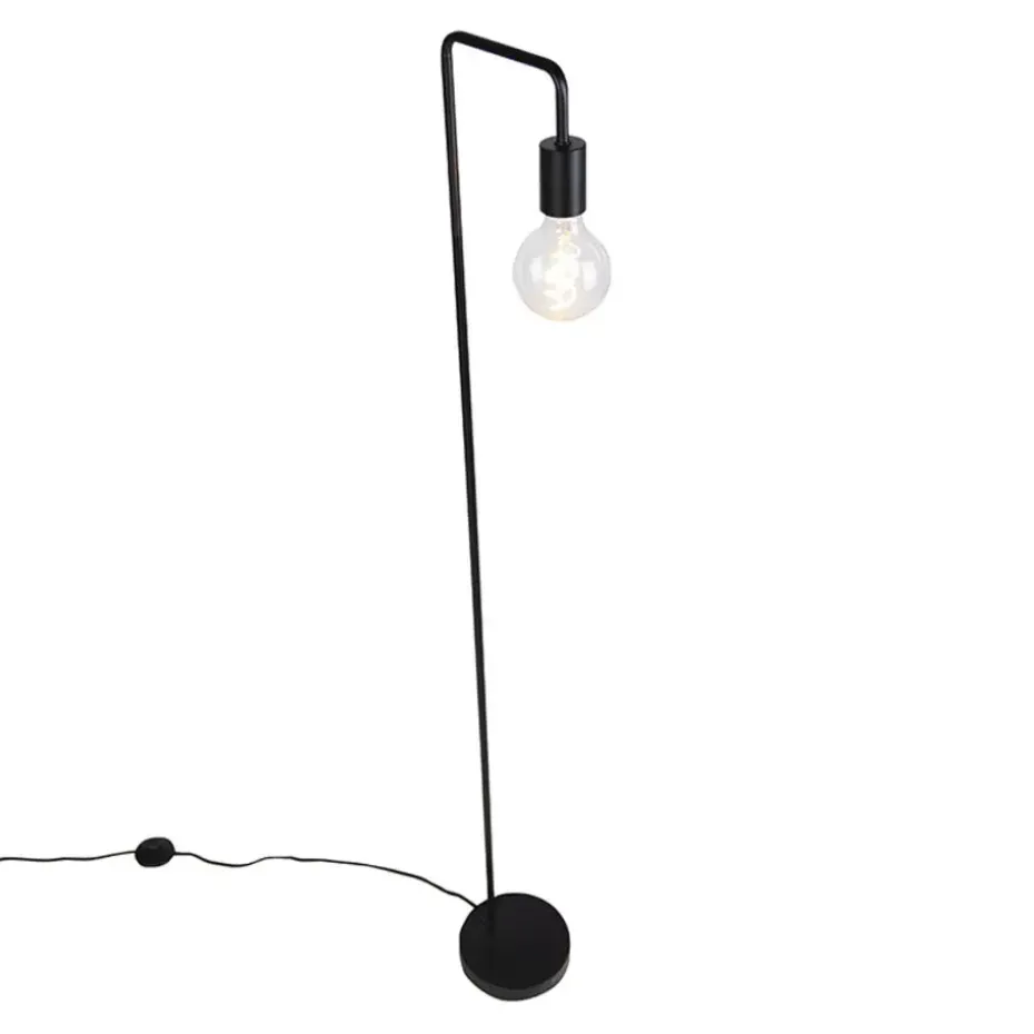 Qazqa vloerlampen facil zwart e27