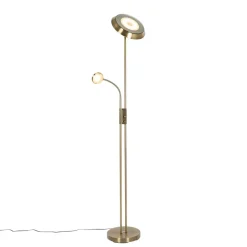 Qazqa vloerlampen fez bruin geïntegreerde led
